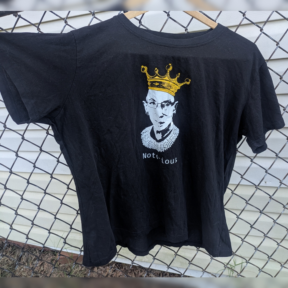 Black Graphic T-Shirt with Gold Crown Design